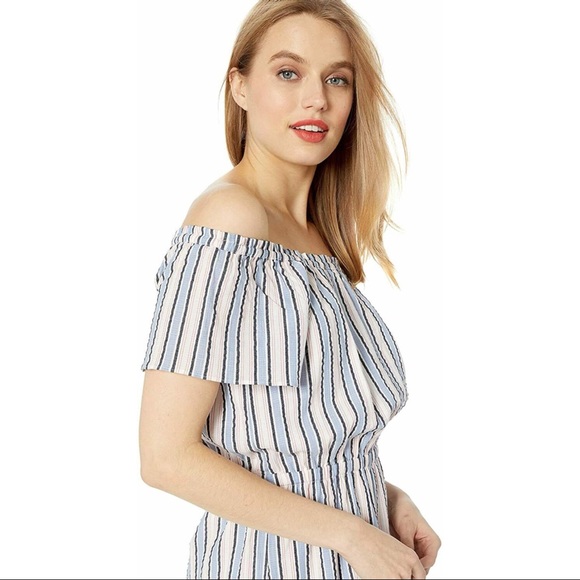 J. Crew Mercantile Off Shoulder Bohemian Flounce Peasant Dress SZ M - Picture 3 of 8